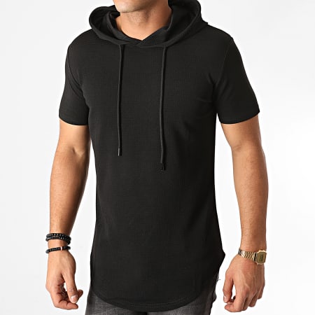 John H - Tee Shirt Capuche Oversize XW09 Noir