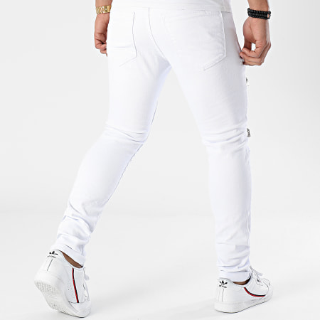 LBO - B818 Jeans skinny bianchi con zip