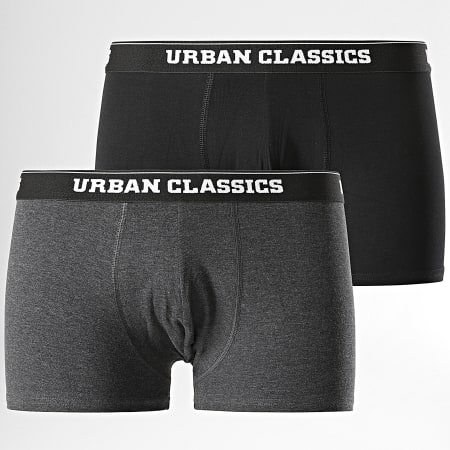 Urban Classics - Lot De 2 Boxers TB1277 Noir Gris Anthracite Chiné