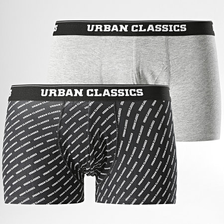 Urban Classics - Set di 2 boxer TB1277 nero grigio Heather