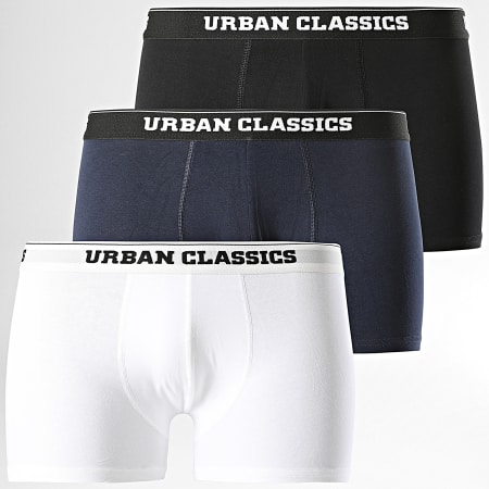 Urban Classics - Set di 3 boxer neri, bianchi e marini