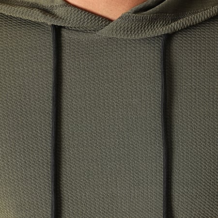 John H - Tee Shirt Capuche Oversize XW09 Vert Kaki