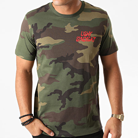 Cheu-B - Tee Shirt Ushy Camouflage Back Vert Kaki