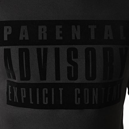 Parental Advisory - Sweat Crewneck Logo Velvet Noir Noir