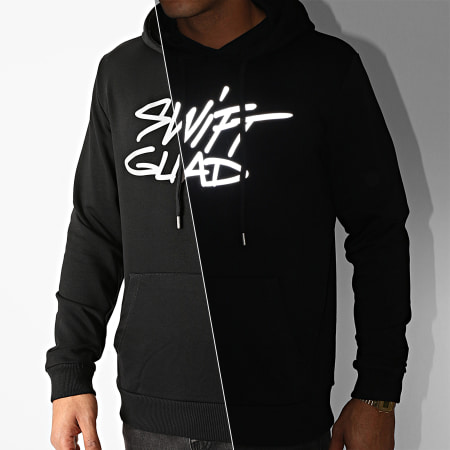 Swift Guad - Sudadera negra con capucha de rotulador reflectante