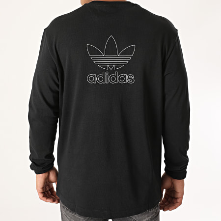 Adidas Originals - Tee Shirt Manches Longues Back + Front Trefoil GE0859 Noir