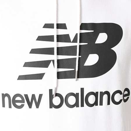 New Balance - Sweat Capuche Essential Stacked Logo MT03558 Blanc