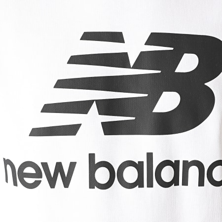 New Balance - Sweat Crewneck Essential Stacked Logo MT03560 Blanc