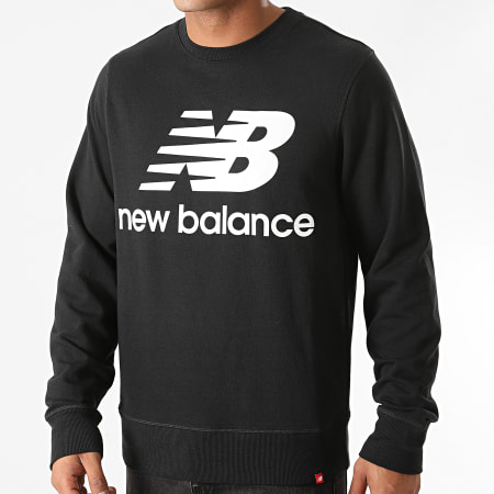 New Balance - Sweat Crewneck Essential Stacked Logo MT03560 Noir