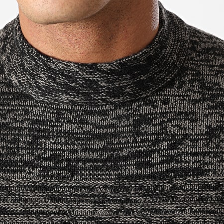 Only And Sons - Pull Col Cheminée Lazlo 3 Gris Chiné