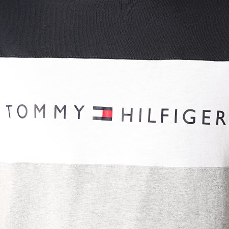 Tommy Hilfiger - Tee Shirt CN Logo Flag 1170 Bleu Marine Gris Chiné
