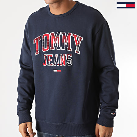Tommy Jeans - Sweat Crewneck Plaid Tommy Graphic 9429 Bleu Marine