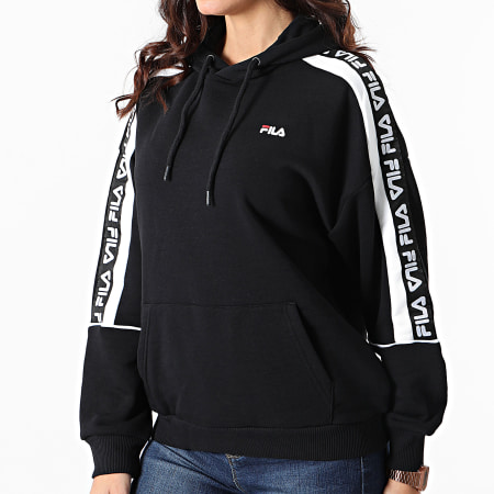 Fila Felpa con cappuccio Tavora da donna con strisce 688819 Nero Ryses