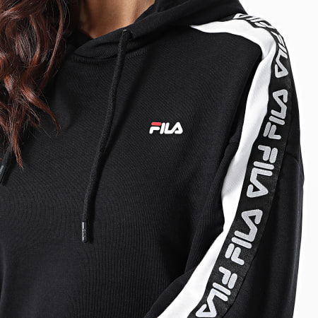 Fila Felpa con cappuccio Tavora da donna con strisce 688819 Nero Ryses