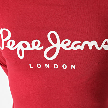 Pepe Jeans - Tee Shirt Manches Longues Original Stretch PM507543 Bordeaux