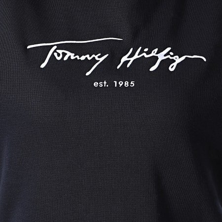Tommy Hilfiger - Sweat Capuche Femme Script 0544 Bleu Marine