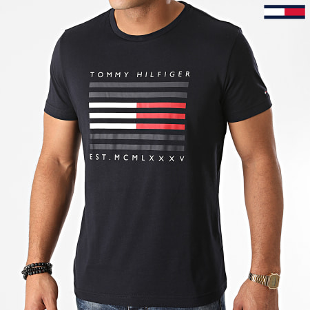 Tommy Hilfiger - Tee Shirt Corp Flag Lines 5334 Bleu Marine