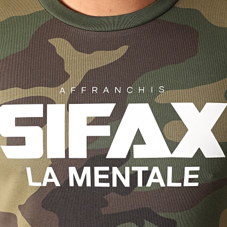 Sifax - Maglietta La Mentale Camouflage Khaki