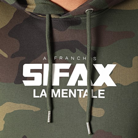 Sifax - Felpa con cappuccio La Mentale Camo Verde Khaki