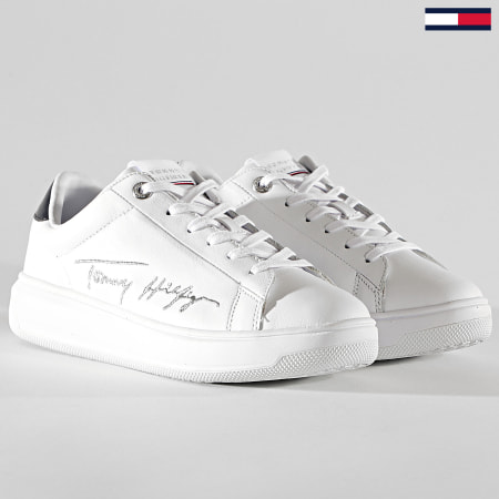 Tommy Hilfiger - Baskets Femme Signature Tommy Leather 5219 White