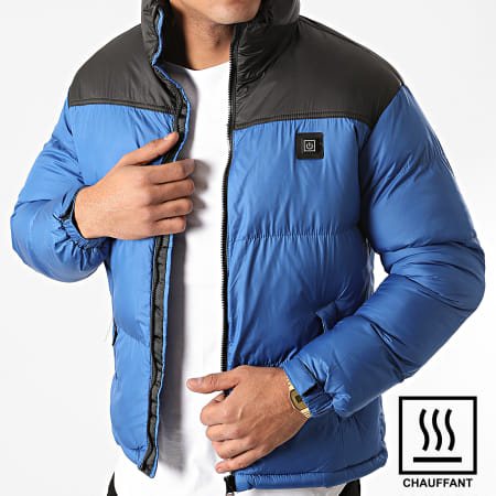 John H Doudoune Chauffante 6615 Bleu Roi Noir Ryses