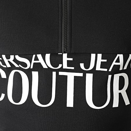 Versace Jeans Couture - Sweat Col Zippé Interlock Soft Mantella Noir