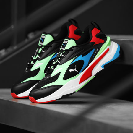 Puma - Baskets RS Fast 380562 Black Electric Green High Risk Red