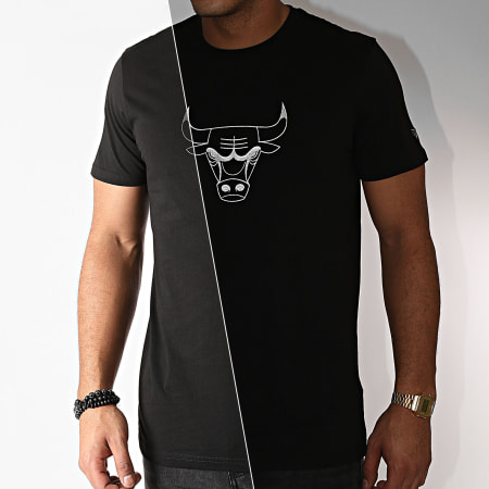 New Era - Camiseta con estampado reflectante Chicago Bulls 12553252 Negro