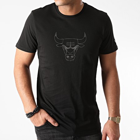 New Era - Tee Shirt Chicago Bulls Réfléchissant Print 12553252 Noir