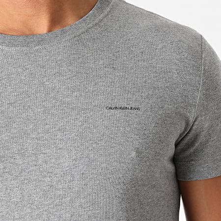 Calvin Klein - Lot De 2 Tee Shirts Institutional 5194 Vert Kaki Gris Chiné