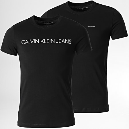 Calvin Klein - Lot De 2 Tee Shirts Institutional 7598 Noir