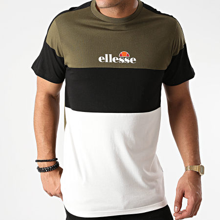 Ellesse - Tee Shirt Timos SLF11481 Vert Kaki Blanc Noir