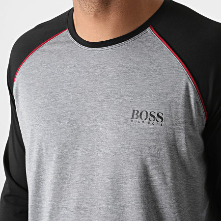 BOSS - Tee Shirt Manches Longues 50442643 Gris Chiné Noir