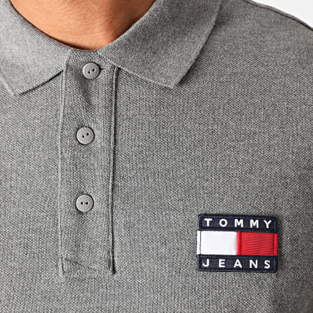 Tommy Jeans - Polo Manches Courtes Tommy Badge 9444 Gris Chiné