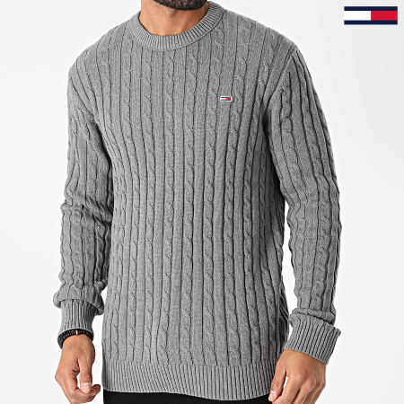 Tommy Jeans - Pull TJM Essential Cable 8807 Gris