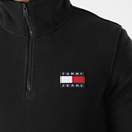Tommy Jeans - Sweat Col Zippé Polaire Polar Fleece Badge 9779 Noir