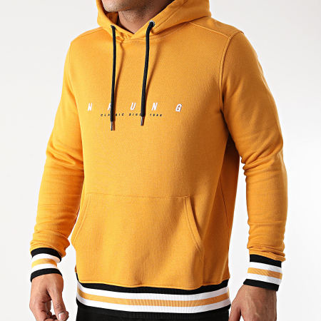 Sweat Capuche Minimal Jaune Moutarde