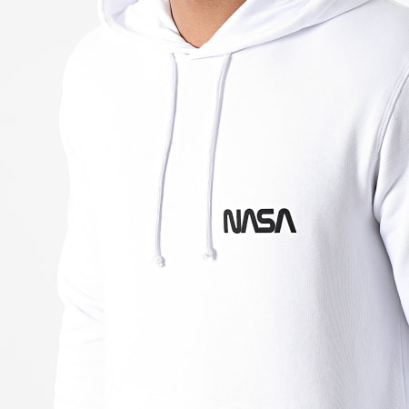 NASA - Felpa con cappuccio Simple Chest Bianco