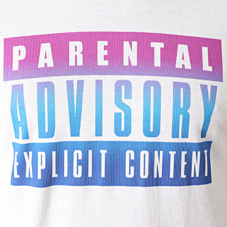 Parental Advisory - Tee Shirt Logo Gradient Blanc Dégradé