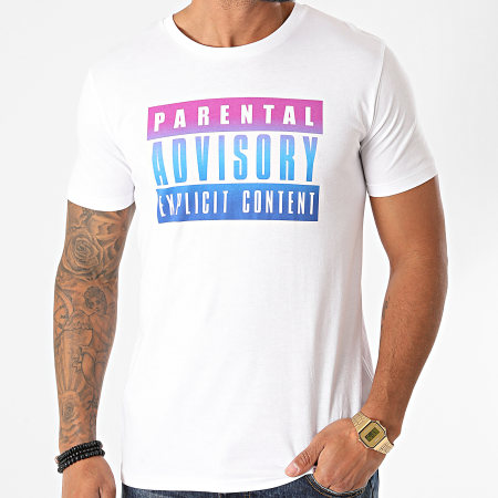 Parental Advisory - Tee Shirt Logo Gradient Blanc Dégradé