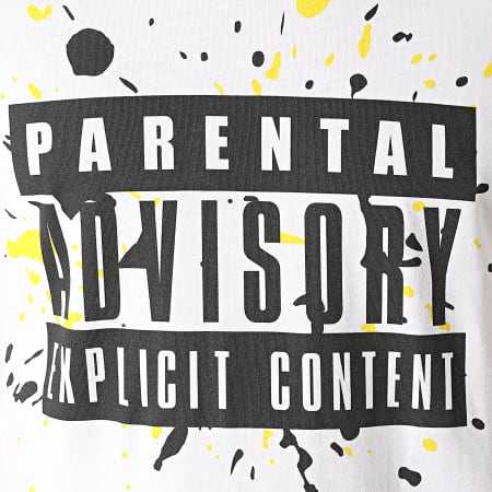Parental Advisory - Tee Shirt Parental Advisory Splatter Blanc