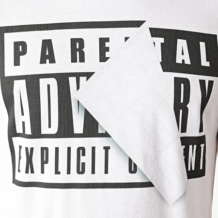Parental Advisory - Tee Shirt Parental Advisory Sticker Blanc
