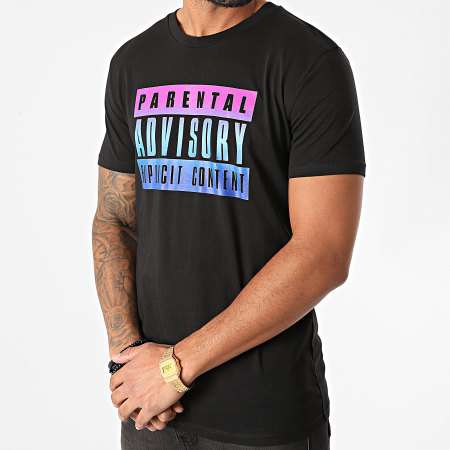 Parental Advisory - Tee Shirt Logo Gradient Noir Dégradé