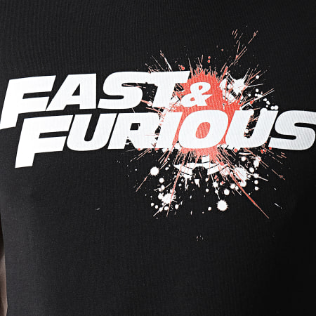 Fast And Furious - Tee Shirt Fast And Furious Splatter Noir Orange