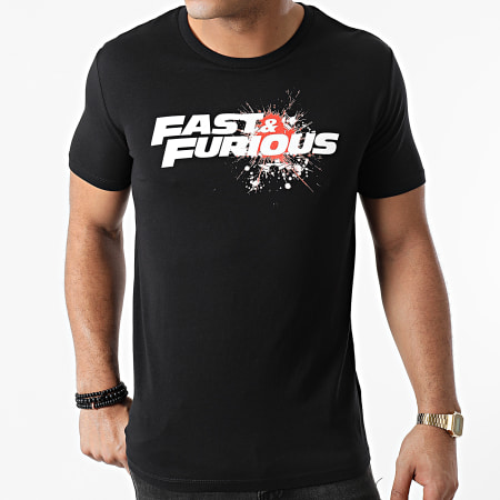 Fast And Furious - Tee Shirt Fast And Furious Splatter Noir Orange