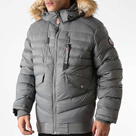 Geographical Norway Doudoune Capuche Fourrure Amos Gris