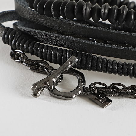 Icon Brand - Bracelet Multi-Rangs B1207 Noir
