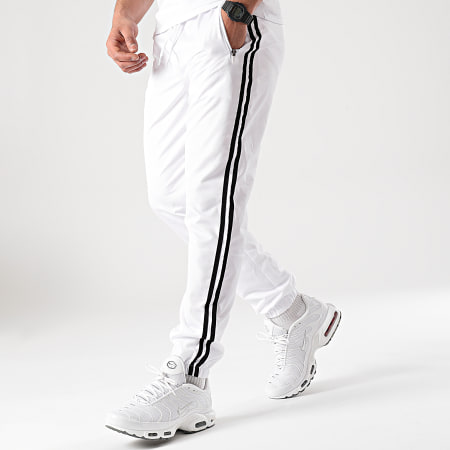 LBO - Pantalon Jogging A Bandes 0007 Blanc
