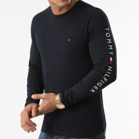 Tommy Hilfiger - Tee Shirt Manches Longues Logo 9096 Bleu Marine