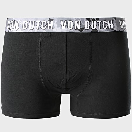 Von Dutch - Set di 2 boxer mimetici neri e grigi
